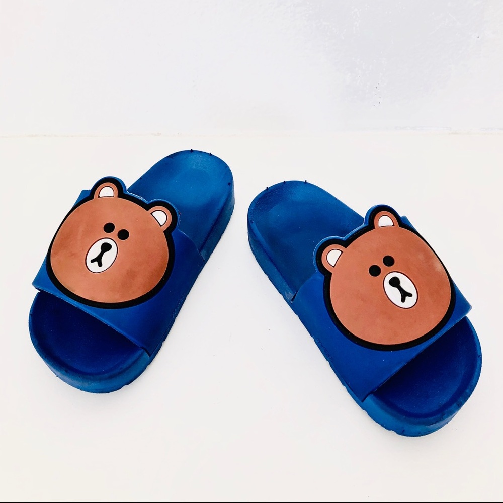 🎁 Super Cute Brown Bear Toddlers Boy Slippers_6